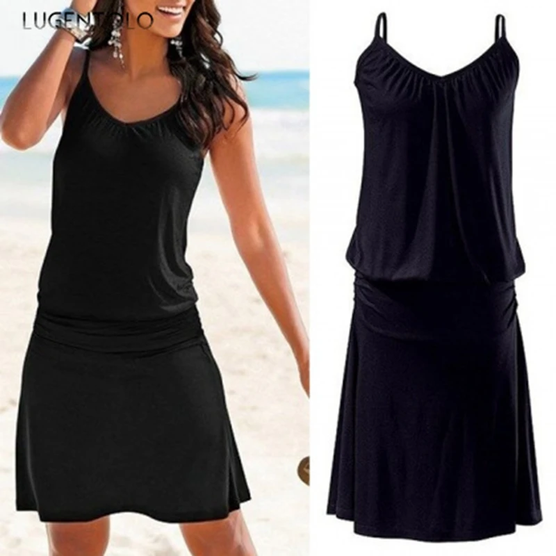 Lugentolo Women's Dress Summer Loose Printed Wavy Pattern Beach New Style Casual Sleeveless Sexy Female Short Dress
Lugentolo Women's Dress Summer Loose Printed Wavy Pattern Beach New Style Casual Sleeveless Sexy Female Short Dress