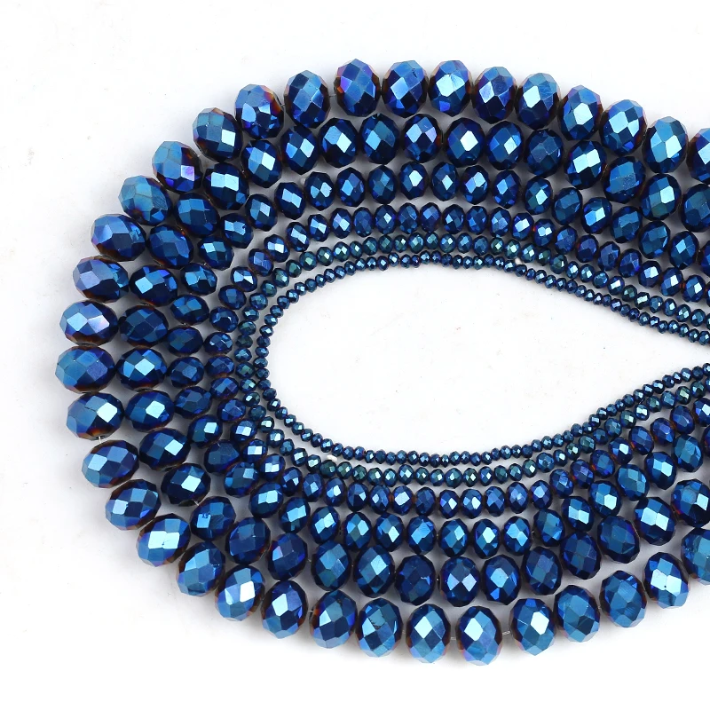 Faceted Blue Plated Glass Crystal Rondelle Beads Loose Spacer Beads 15'' 2/4/6/8/10/12/14mm For Jewelry Making DIY Bracelet
Faceted Blue Plated Glass Crystal Rondelle Beads Loose Spacer Beads 15'' 2/4/6/8/10/12/14mm For Jewelry Making DIY Bracelet