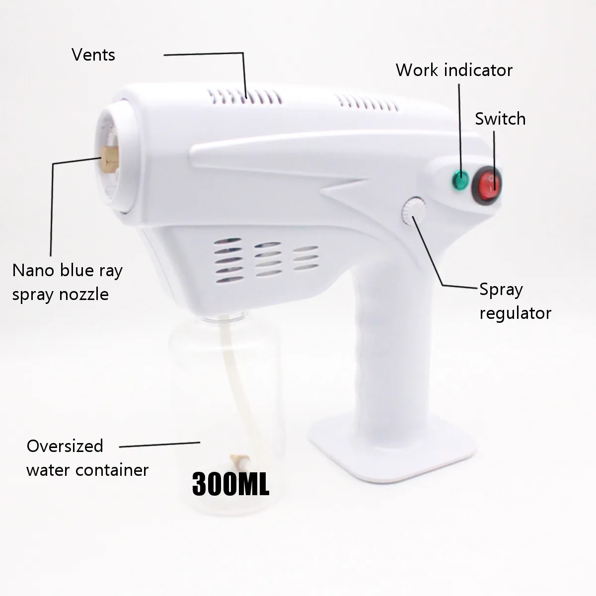 Hair Spray Nano Mister Hair Steamer Hair Coloring Nano Steam Gun Hair Care Spa Humidifier 300ML Tank Blue Light Nano Mixed Vapor 
Hair Spray Nano Mister Hair Steamer Hair Coloring Nano Steam Gun Hair Care Spa Humidifier 300ML Tank Blue Light Nano Mixed Vapor