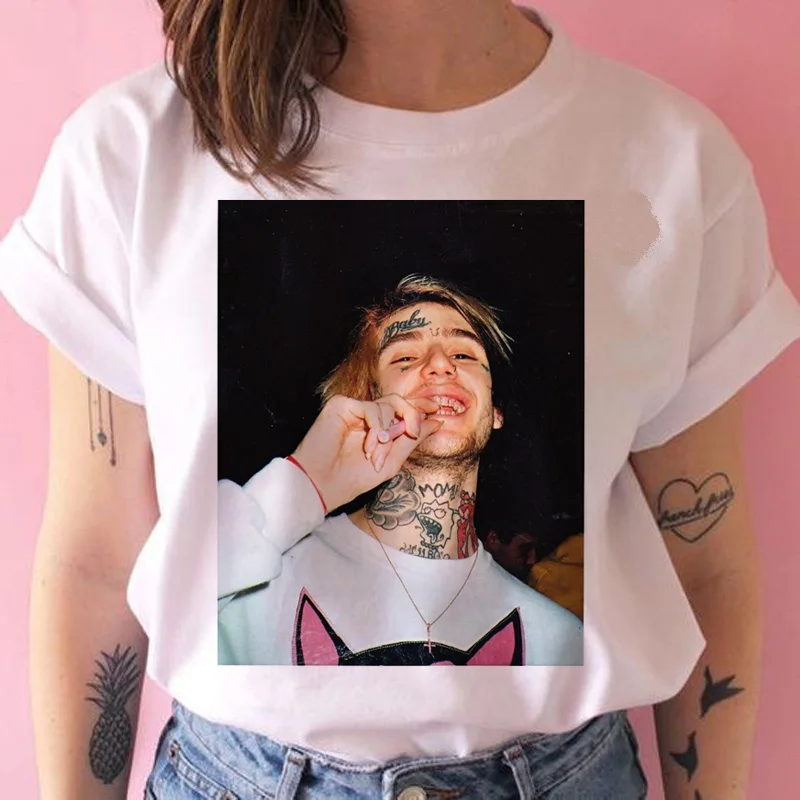 Футболка Lil Peep lil. Женская футболка peep в стиле хип хоп крутая уличная одежда с