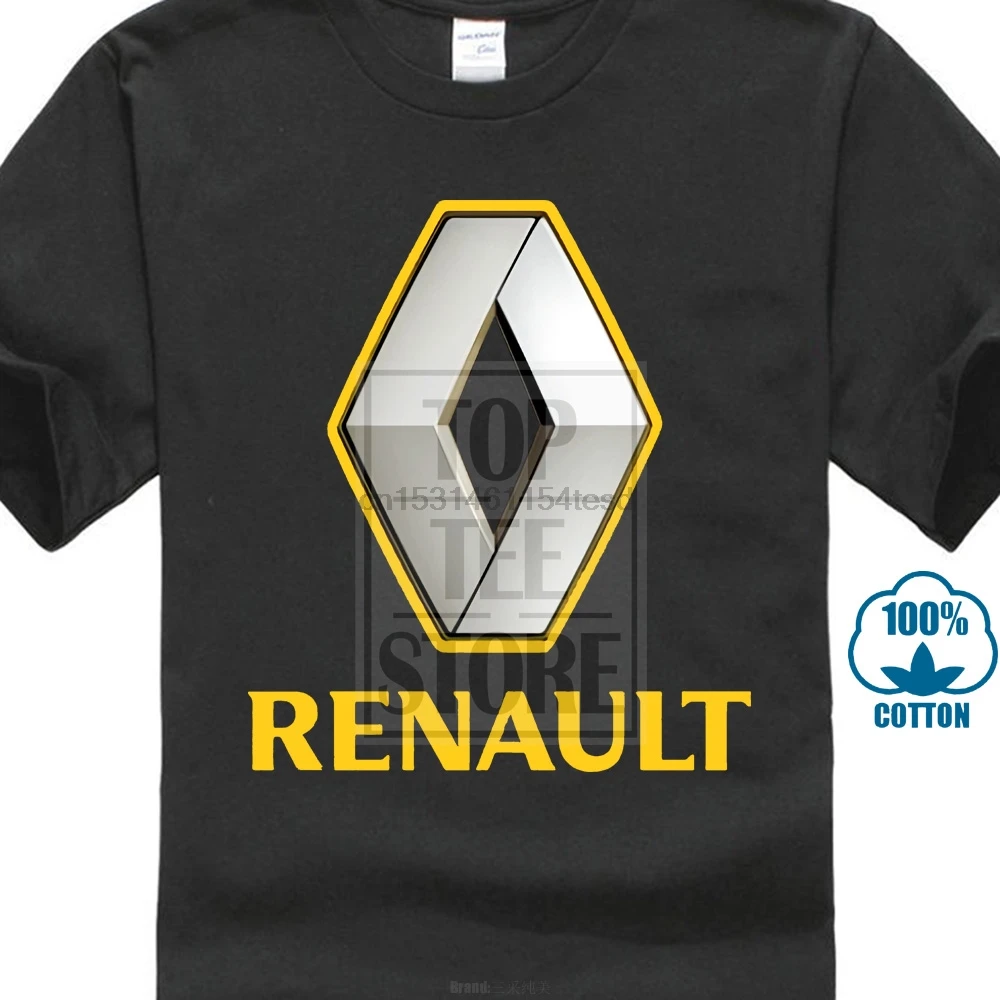 Для мужчин футболка эмблема Renault графический принт топ с черным верхом Размеры S