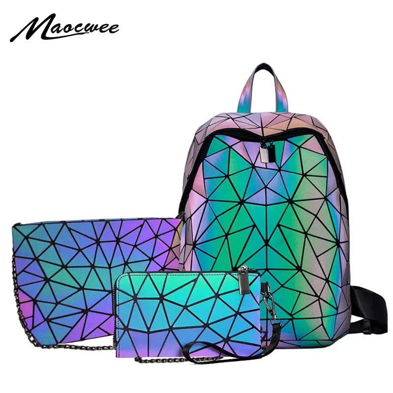 New Women Luminous Backpacks Geometric Laptop Backpack For Teenage Girls Backpack School Holographic Purse Set School Lady bag
New Women Luminous Backpacks Geometric Laptop Backpack For Teenage Girls Backpack School Holographic Purse Set School Lady bag