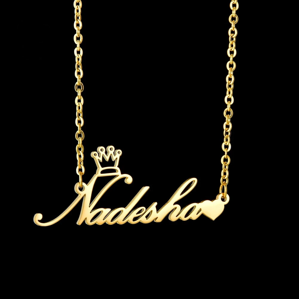 Name Custom Necklace Personalized Name Pendant Necklace For Women Custom Crown Heart Nameplate Choker Necklaces Jewellry Gift
Name Custom Necklace Personalized Name Pendant Necklace For Women Custom Crown Heart Nameplate Choker Necklaces Jewellry Gift
