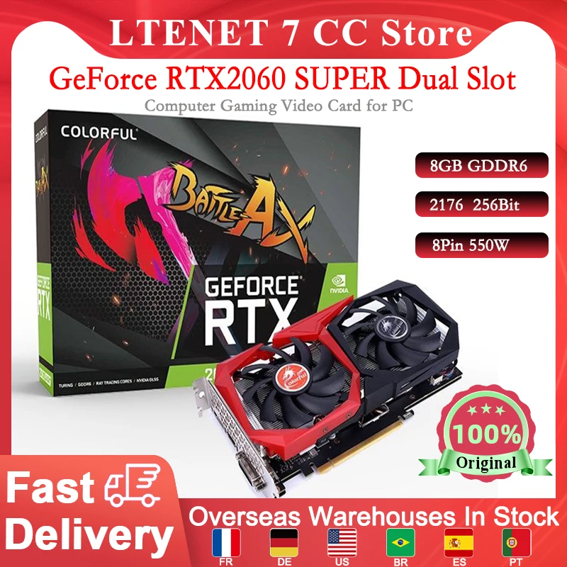 Игровая видеокарта iGame GeForce RTX2060 SUPER, 8 ГБ, два слота GDDR6 
Игровая видеокарта iGame GeForce RTX2060 SUPER, 8 ГБ, два слота GDDR6