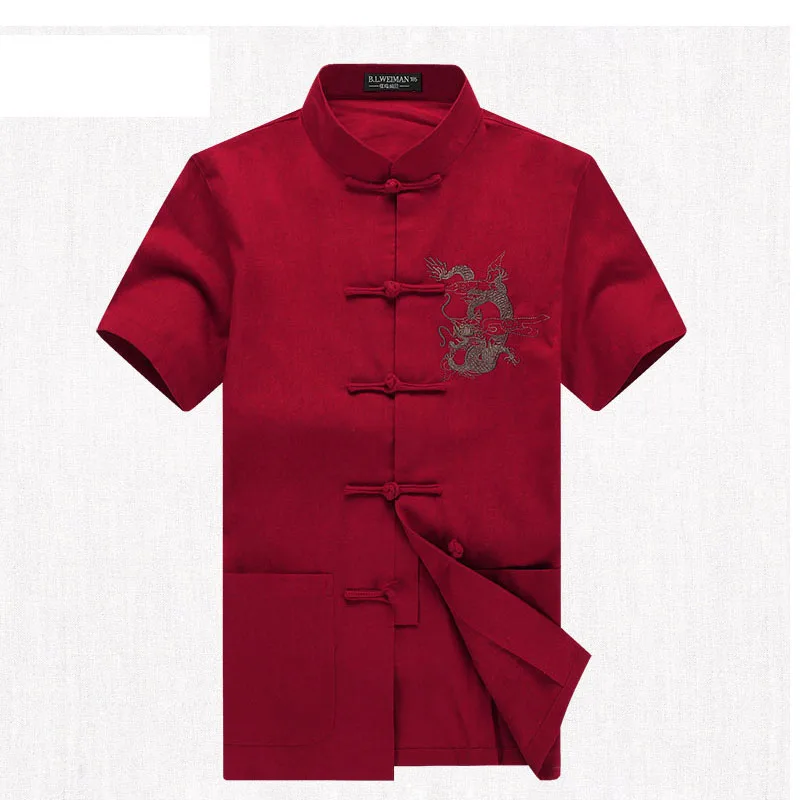Summer Men Short Sleeve Tang Suit Top Shirt Blouse Embroider Dragon Traditional Chinese Clothes For Men Old People Novelty
Summer Men Short Sleeve Tang Suit Top Shirt Blouse Embroider Dragon Traditional Chinese Clothes For Men Old People Novelty