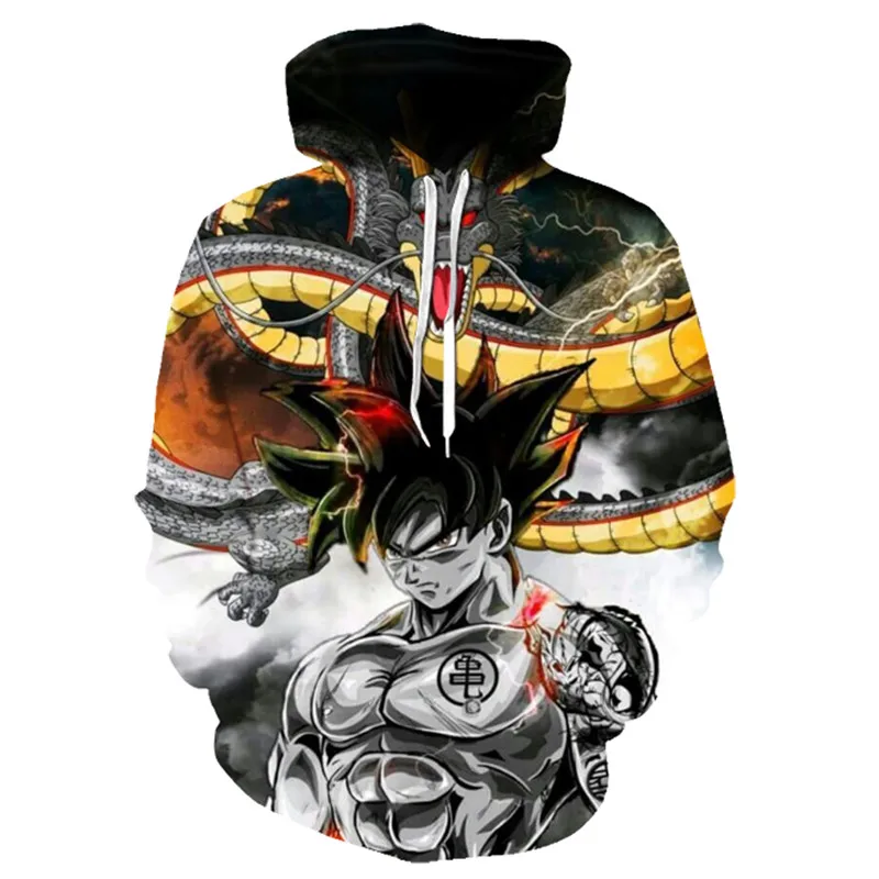 Мужская толстовка с объемным принтом Dragon Ball Z Pocket Супер Saiyan Goku верхняя одежда для