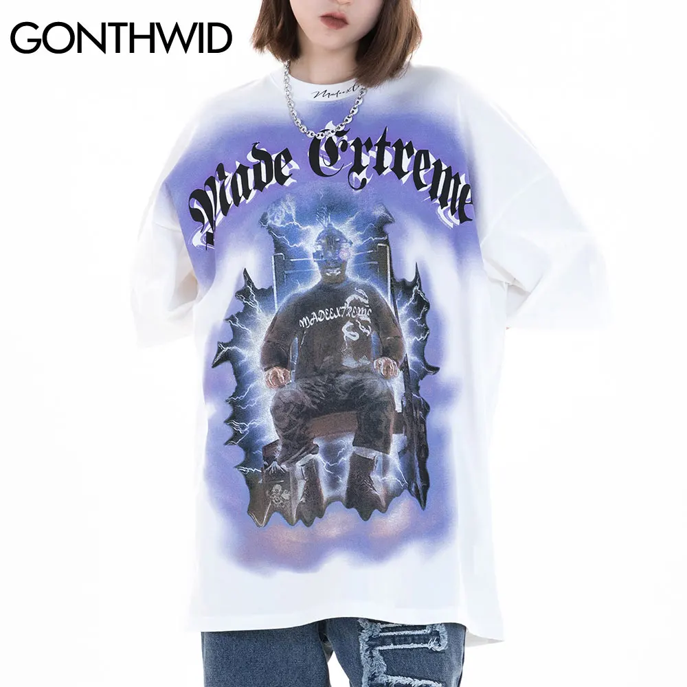GONTHWID Tshirts Streetwear Lightning Print Punk Rock Gothic Short Sleeve Tees Shirt Hip Hop Harajuku Fashion Casual Cotton Tops
GONTHWID Tshirts Streetwear Lightning Print Punk Rock Gothic Short Sleeve Tees Shirt Hip Hop Harajuku Fashion Casual Cotton Tops