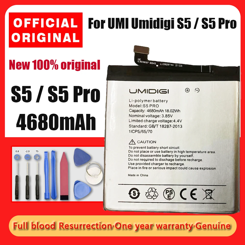 4680mAh UMI Umidigi S5 / S5 Pro Battery AKKU High Quality Replacement Bateria for Umidigi S5 Pro Mobile Phone +Tracking + Tools
4680mAh UMI Umidigi S5 / S5 Pro Battery AKKU High Quality Replacement Bateria for Umidigi S5 Pro Mobile Phone +Tracking + Tools