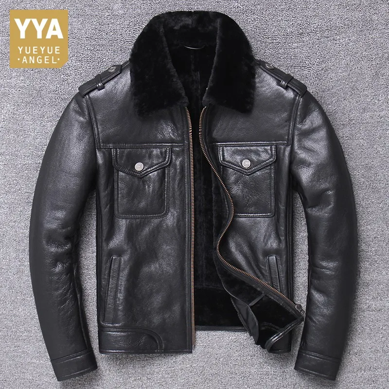 Luxury Genuine Leather Lapel Fur Short Coat Men Brand Winter Sheepskin Moto Biker Jacket Business Casual Warm Outwear Plus Siz
Luxury Genuine Leather Lapel Fur Short Coat Men Brand Winter Sheepskin Moto Biker Jacket Business Casual Warm Outwear Plus Siz