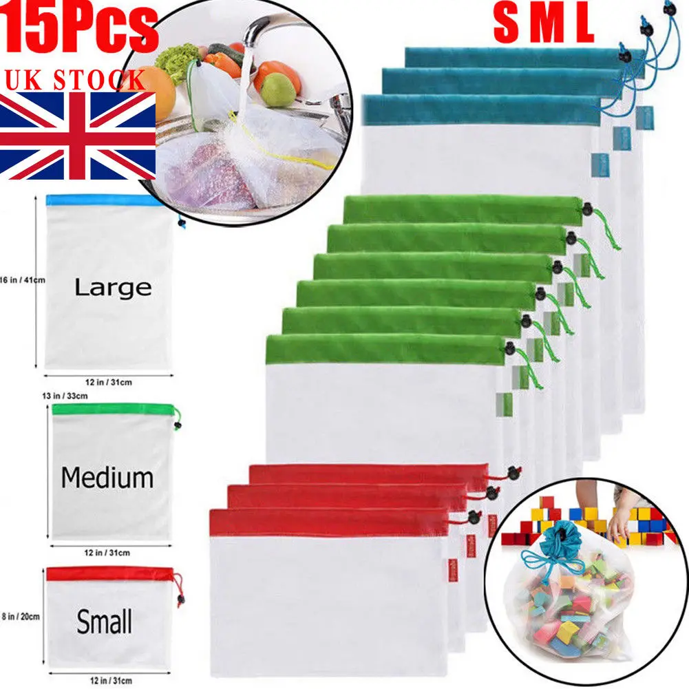 15pcs / 12 PCS Reusable Produce Mesh Bags Wash Bag Rope Vegetable Fruit Toy Storage Pouch 3 Sizes
15pcs / 12 PCS Reusable Produce Mesh Bags Wash Bag Rope Vegetable Fruit Toy Storage Pouch 3 Sizes