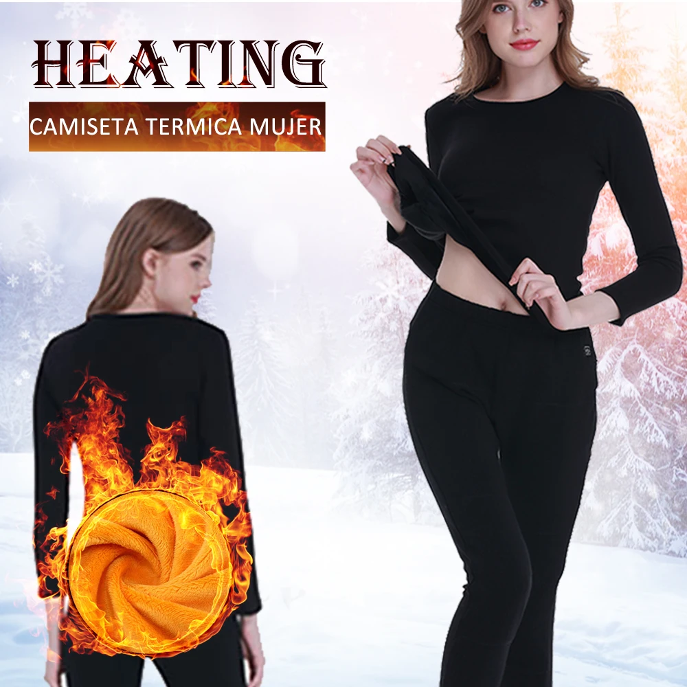 

Heating Thermal underwear for women keep warm elastic soft sets winter Female Thermal camiseta termica mujer