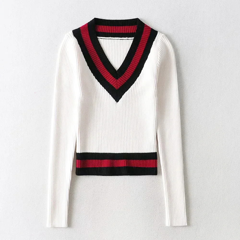 Women Striped Knit Sweaters Long Sleeves V-neck Pullovers Thick Warm Sweater Korean Jumper 2020 Mujer Girls Knitwear Tops Autumn
Women Striped Knit Sweaters Long Sleeves V-neck Pullovers Thick Warm Sweater Korean Jumper 2020 Mujer Girls Knitwear Tops Autumn