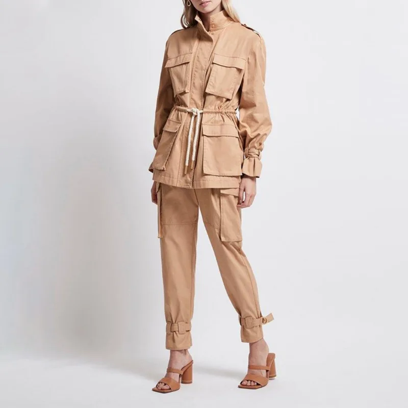 Autumn Runway Designers Two Piece Set Women Fashion Turn-down Collar Pockets Jacket+ Pant Two Piece Outfits
Autumn Runway Designers Two Piece Set Women Fashion Turn-down Collar Pockets Jacket+ Pant Two Piece Outfits