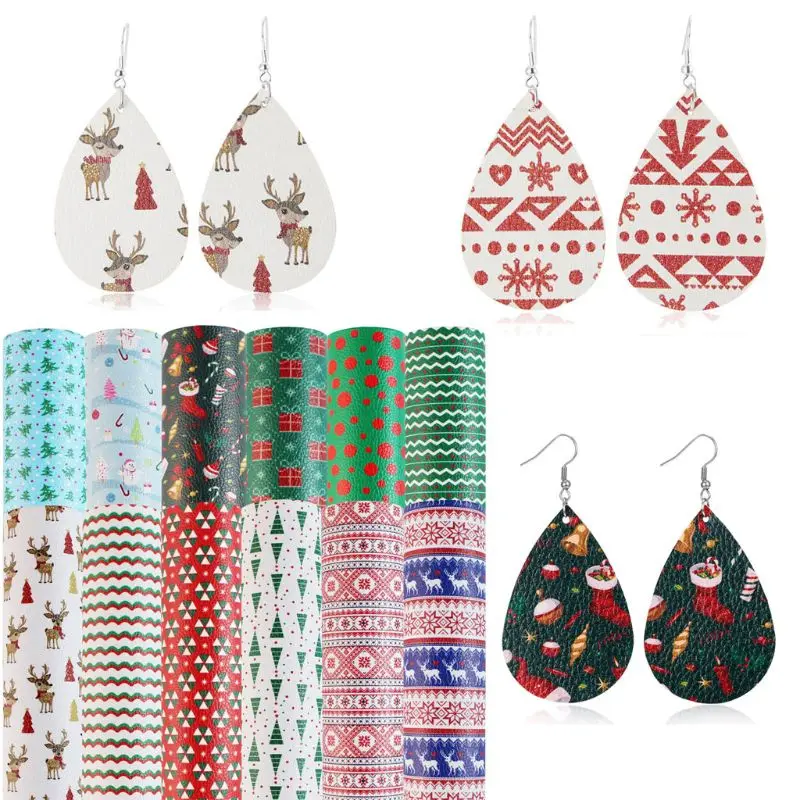 12Pcs DIY Christmas Themed Printed DIY PU Synthetic Leather Sheet for Earrings Hair Bows and Craft Making 8.2 x 6.3 In
12Pcs DIY Christmas Themed Printed DIY PU Synthetic Leather Sheet for Earrings Hair Bows and Craft Making 8.2 x 6.3 In