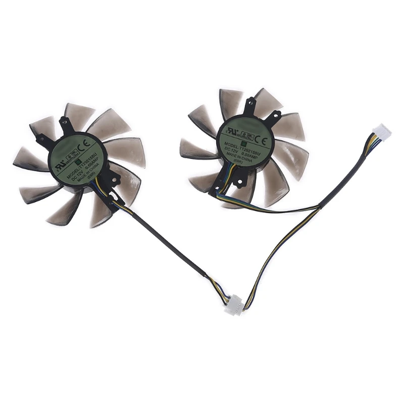

75mm/2.95in 4Pin 12V 0.50A Cooler Fan T129215BU VGA Fan Graphics Card Cooling Fan for GALAX GTX 1060 KFA2 GTX 1060Cooler