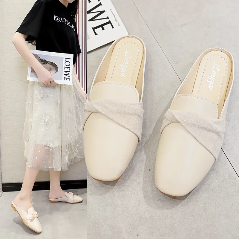 2020 ladies spring new comfortable flat-bottomed Baotou slippers fashion casual bow Joker semi-drag non-slip wear-resistant sole 
2020 ladies spring new comfortable flat-bottomed Baotou slippers fashion casual bow Joker semi-drag non-slip wear-resistant sole