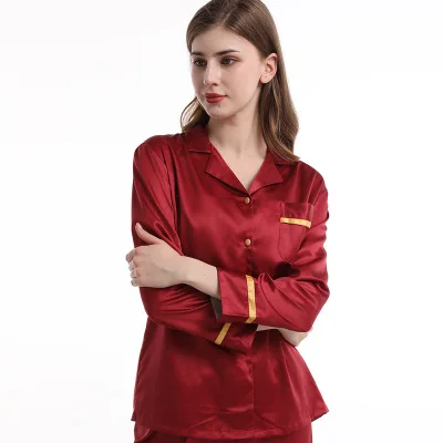 High grade new pajamas women silk satin sleepwear set long sleeve lapel spring autumn lounge home wear clothes pijama mujer 2XL
High grade new pajamas women silk satin sleepwear set long sleeve lapel spring autumn lounge home wear clothes pijama mujer 2XL
