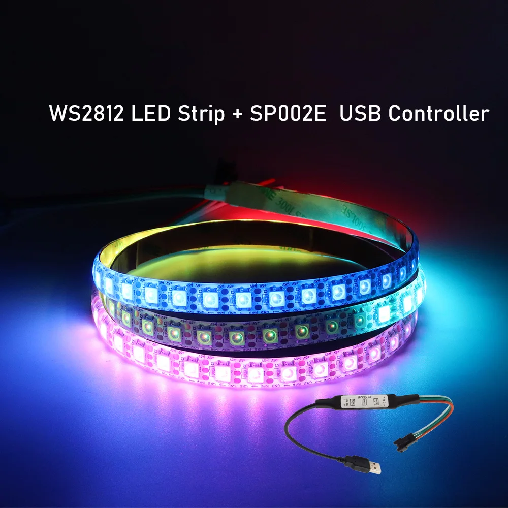 WS2812B LED Strip Addressable Pixel Tape With SP002E USB Controller For TV Back Under Cabinet Lamp 1m/2m/3m/4m/5m DC5V
WS2812B LED Strip Addressable Pixel Tape With SP002E USB Controller For TV Back Under Cabinet Lamp 1m/2m/3m/4m/5m DC5V
