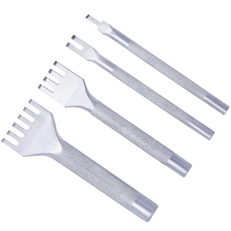 LMDZ 4 Pieces Leather Stitching Punch, Leather Hole Punch, 1/2/4/6 Prong Punch White Steel DIY Leather Chisel, Stainless Steel
LMDZ 4 Pieces Leather Stitching Punch, Leather Hole Punch, 1/2/4/6 Prong Punch White Steel DIY Leather Chisel, Stainless Steel