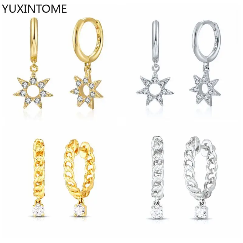 6-pointed star pendant Hoop Pendant Earrings For Women 925 Sterling Silver Chain hoop Earring Earrings Korean Jewelry Pendientes
6-pointed star pendant Hoop Pendant Earrings For Women 925 Sterling Silver Chain hoop Earring Earrings Korean Jewelry Pendientes