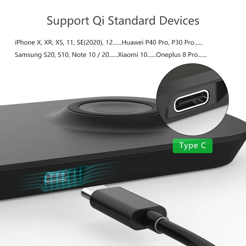 15W Wireless Charger QI Fast Charger For iWatch Apple Watch 1 2 3 4 5 6 Galaxy Buds For iPhone 12 Pro Max Airpods 2 Pro Note 20
15W Wireless Charger QI Fast Charger For iWatch Apple Watch 1 2 3 4 5 6 Galaxy Buds For iPhone 12 Pro Max Airpods 2 Pro Note 20