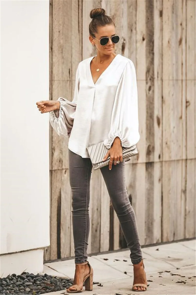 21 spring and autumn leisure v-neck pure color women chiffon blouse long-sleeved shirt
21 spring and autumn leisure v-neck pure color women chiffon blouse long-sleeved shirt