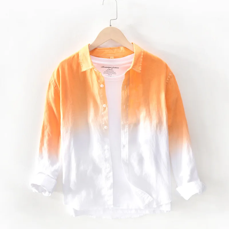 Spring and summer 2021 new top men's Korean fashion casual personality gradient Shirt Youth loose shirt
Spring and summer 2021 new top men's Korean fashion casual personality gradient Shirt Youth loose shirt