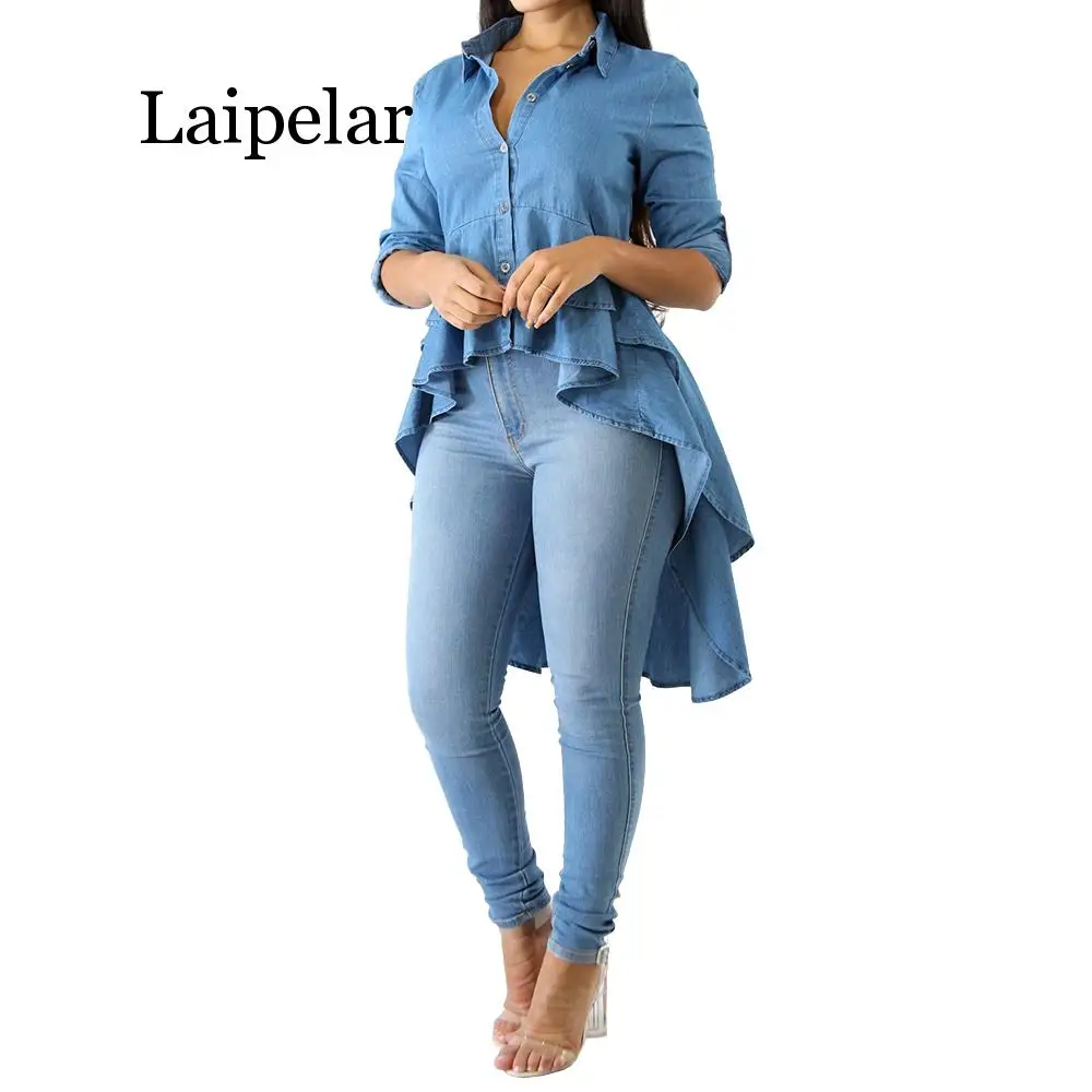 Laipelar, новинка 2019, Женские повседневные топы на пуговицах, с оборками, с асимметричным подолом, тонкие топы, блузки, рубашки
Laipelar, новинка 2019, Женские повседневные топы на пуговицах, с оборками, с асимметричным подолом, тонкие топы, блузки, рубашки
