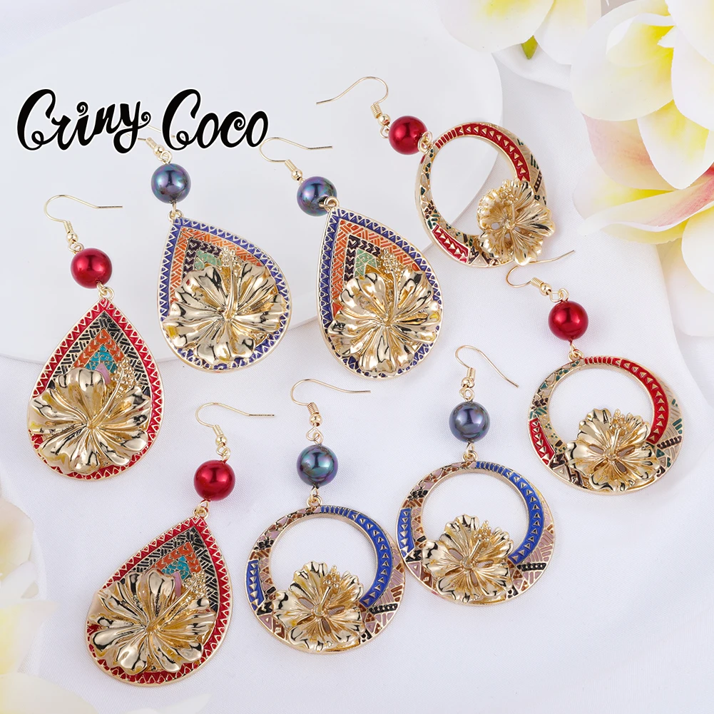 Cring Coco Hibiscus Mutabilis Висячие серьги Ручная роспись серьга с эмалевым цветком винтажные большие металлические серьги для женщин 2021Brincos
Cring Coco Hibiscus Mutabilis Висячие серьги Ручная роспись серьга с эмалевым цветком винтажные большие металлические серьги для женщин 2021Brincos