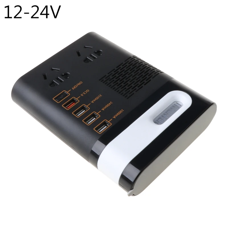 200W Car Power Inverter DC 12V/24V to AC 220V Voltage Converter Short Circuit Automatic Protection QC 3.0 USB Charger
200W Car Power Inverter DC 12V/24V to AC 220V Voltage Converter Short Circuit Automatic Protection QC 3.0 USB Charger