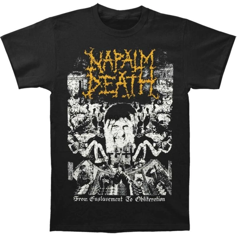 Мужская винтажная черная футболка Napalm Death от Enslave men t To Obliteration|Мужские футболки| |