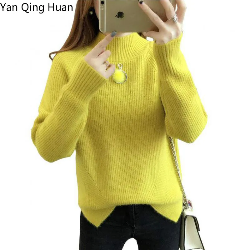 Осенне-зимний новый теплый свитер Женская Корейская версия свободного полувысокого воротника сплошной цвет свитер джемпер Топы
Осенне-зимний новый теплый свитер Женская Корейская версия свободного полувысокого воротника сплошной цвет свитер джемпер Топы