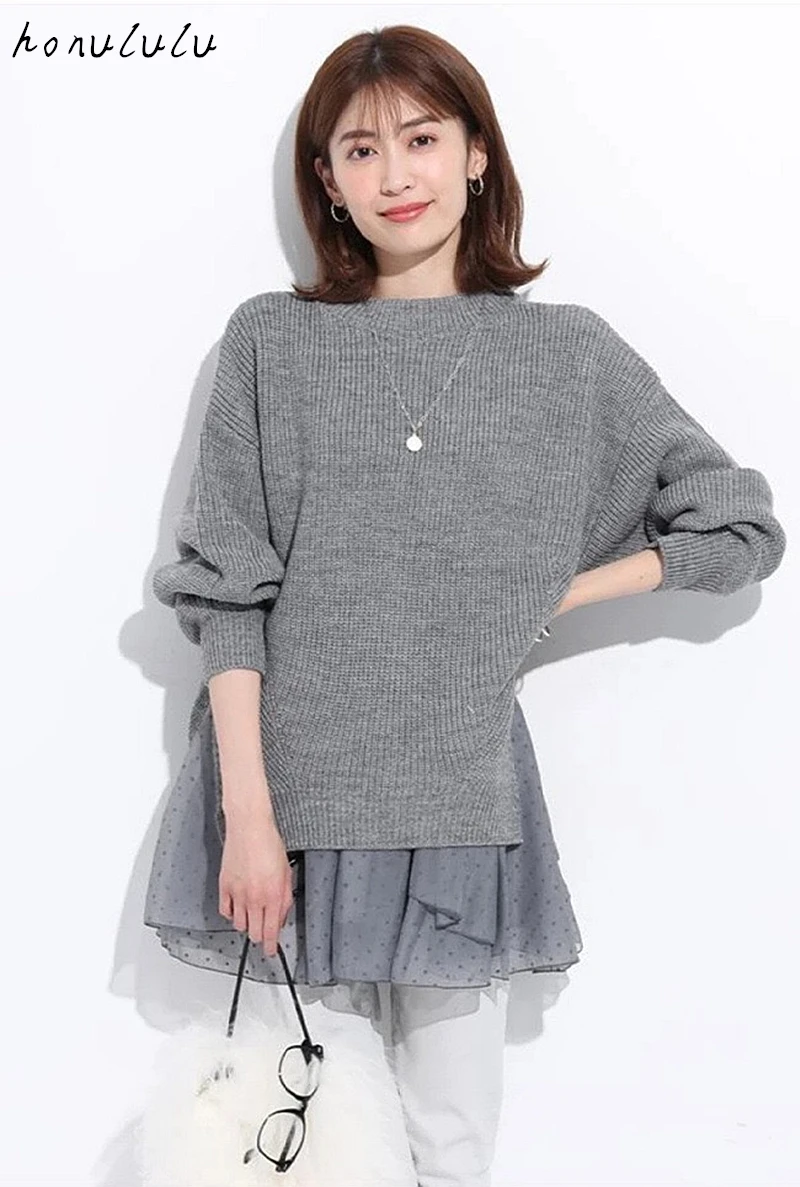 2021 spring new Japanese women's loose pullover knitted sweater + sling 2-piece set
2021 spring new Japanese women's loose pullover knitted sweater + sling 2-piece set