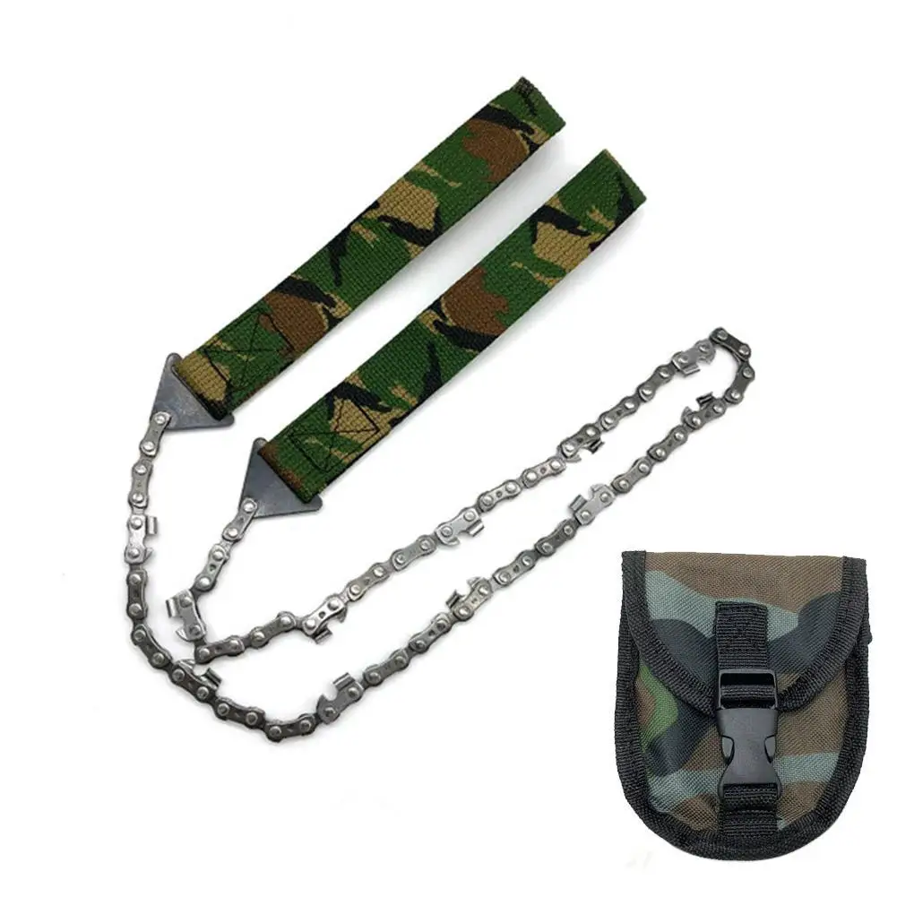 24 Inch Portable Survival Chain Saw Chainsaw Emergency Saw Camouflage Camping Tools Pouch Pocket Pocket Bag Hand with Hand R2C2