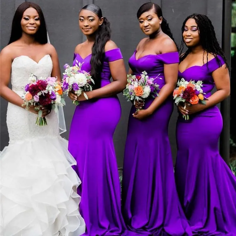 Sexy Purple Mermaid Bridesmaid Dresses Off Shoulder Long Arabic 2020 Plus Size Maid Of Honor Gowns Wedding Guest Dress
Sexy Purple Mermaid Bridesmaid Dresses Off Shoulder Long Arabic 2020 Plus Size Maid Of Honor Gowns Wedding Guest Dress