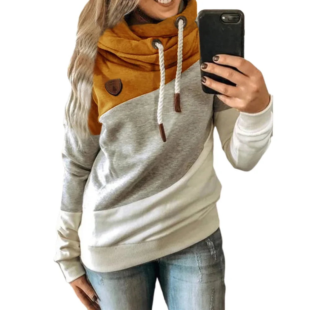 New women's patchwork Hooded Fleece loose sweater in autumn and winter of 2021
New women's patchwork Hooded Fleece loose sweater in autumn and winter of 2021