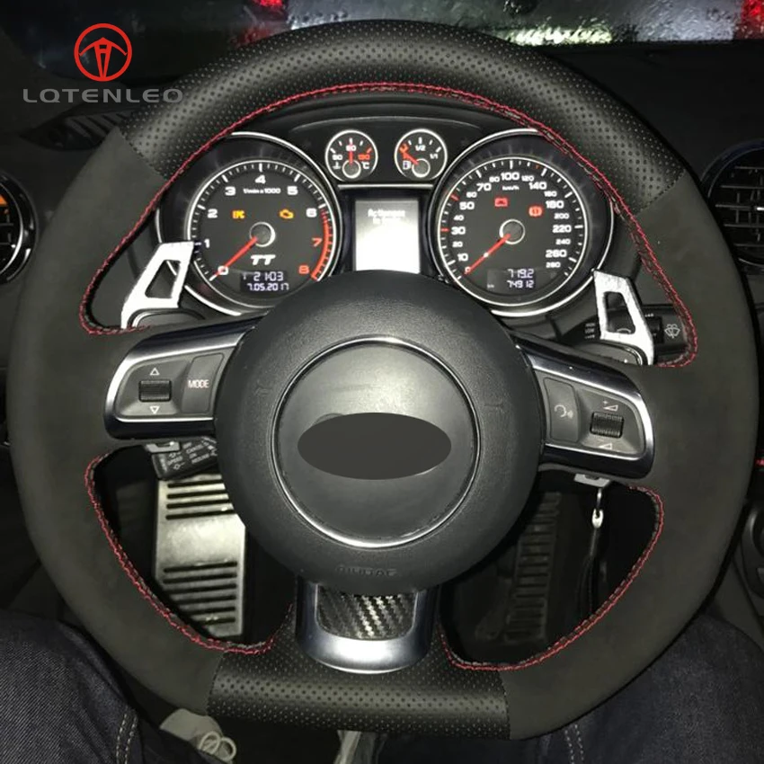 LQTENLEO Black Genuine Leather Suede DIY Hand-stitched Car Steering Wheel Cover for Audi R8 2008-2010 TT 2008-2015
LQTENLEO Black Genuine Leather Suede DIY Hand-stitched Car Steering Wheel Cover for Audi R8 2008-2010 TT 2008-2015