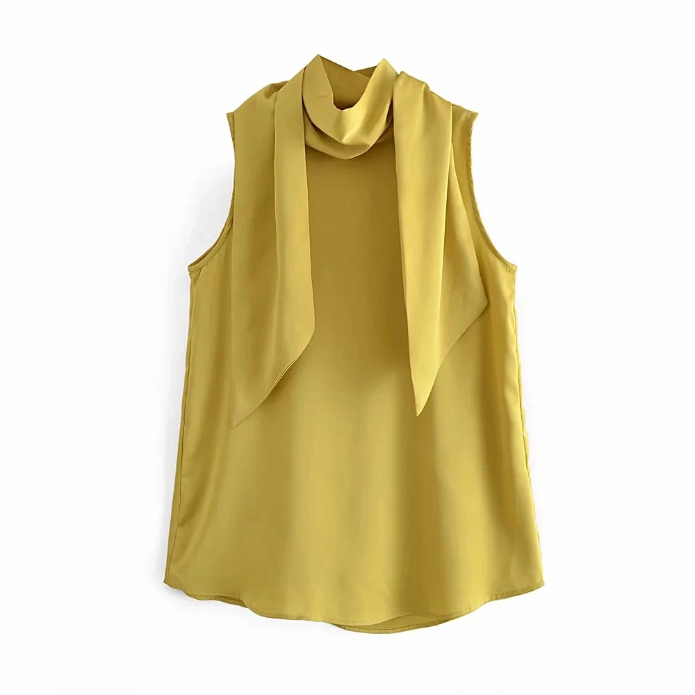 Vintage Yellow Stand Collar Soft Blouse New 2021 Summer Sleeveless Loose Smock Women Shirt Office Lady Chic Female Tops
Vintage Yellow Stand Collar Soft Blouse New 2021 Summer Sleeveless Loose Smock Women Shirt Office Lady Chic Female Tops