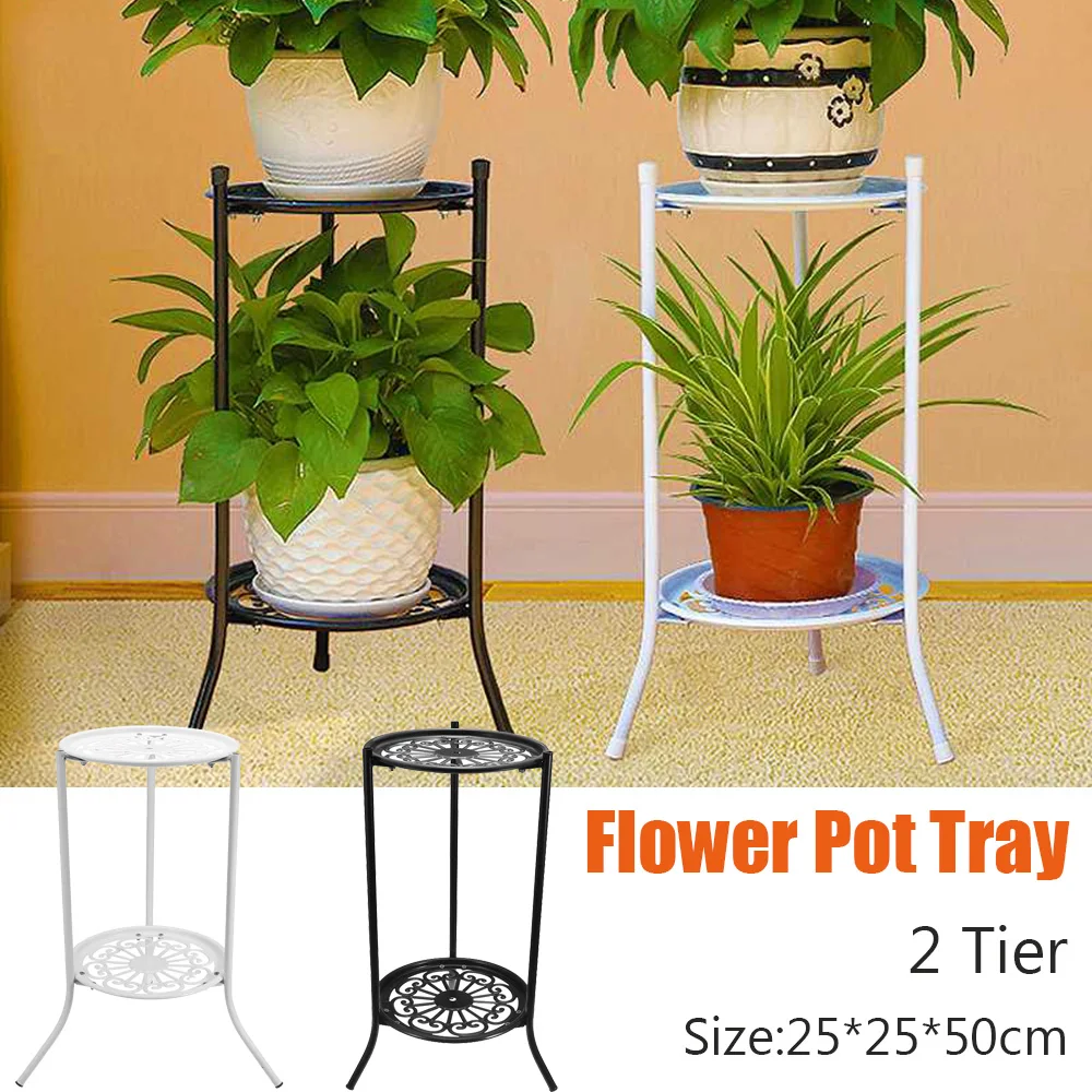 Metal Plant 2 Tier Stand Shelf Black/White Elegant Display Garden Balcony Flower Pot Shelf Rack Holder Home Indoor Decor
Metal Plant 2 Tier Stand Shelf Black/White Elegant Display Garden Balcony Flower Pot Shelf Rack Holder Home Indoor Decor