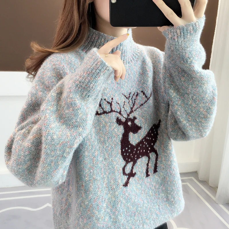 2020 nian New Ladies Turtleneck Sweaters Women's Clothing Loose Outer Wear Pullover Lazy Autumn and Winter Thickening Tops
2020 nian New Ladies Turtleneck Sweaters Women's Clothing Loose Outer Wear Pullover Lazy Autumn and Winter Thickening Tops