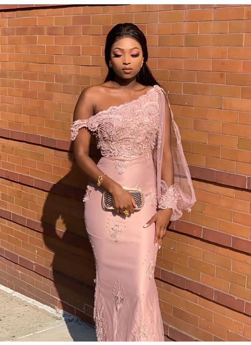 Pink Mermaid Evening Dresses Elegant Formal dress Long Sleeves Prom Lace Party Gowns
Pink Mermaid Evening Dresses Elegant Formal dress Long Sleeves Prom Lace Party Gowns