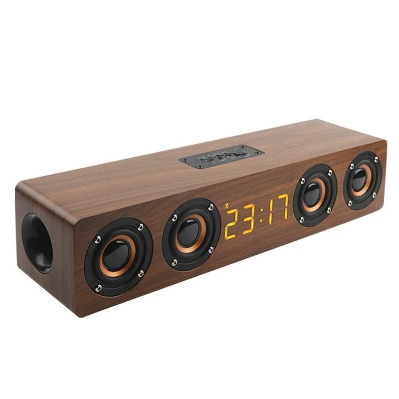 Wireless High-power Bluetooth Speaker Home Theater 20W Wooden Speaker Alarm Clock HIFI Stereo Music Surround Subwoofer
Wireless High-power Bluetooth Speaker Home Theater 20W Wooden Speaker Alarm Clock HIFI Stereo Music Surround Subwoofer