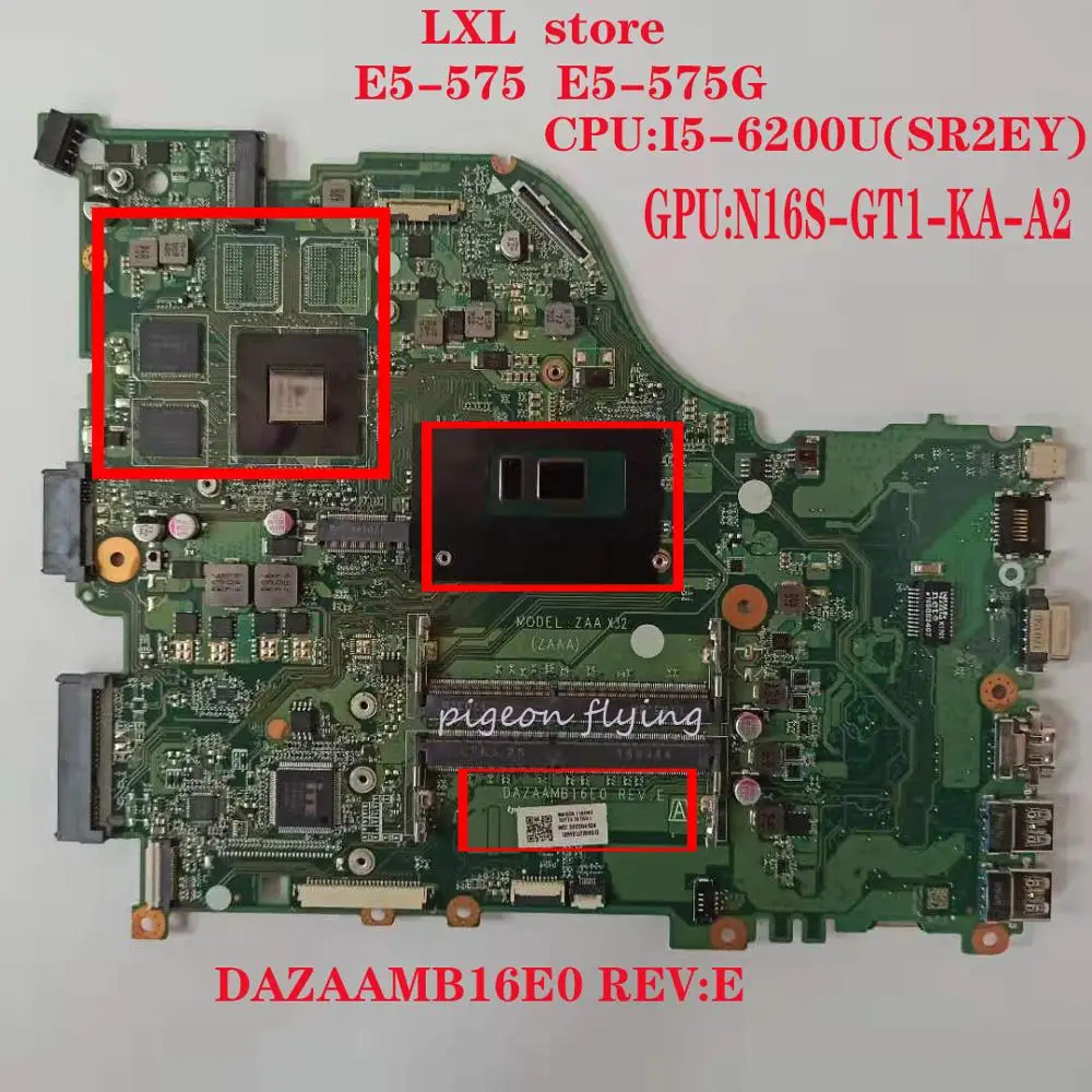Материнская плата для Acer laptop ZAA X32 DAZAAMB16E0 REV:E материнская ЦП: E5 575 (SR2EY) GPU: DDR4 тест на