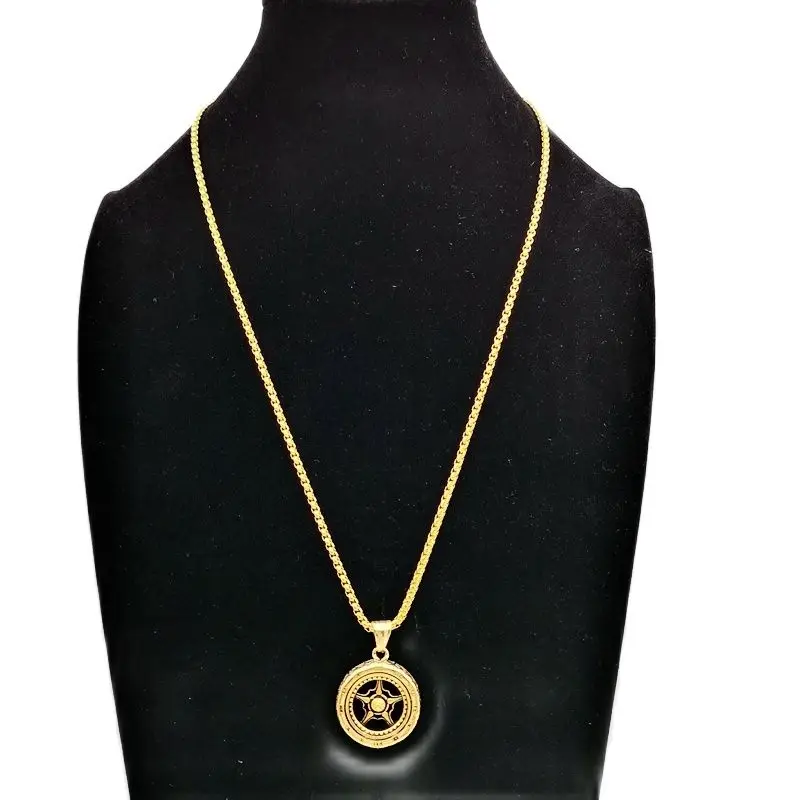 Ожерелье в стиле хип хоп из нержавеющей стали под золото|necklace jewelry|pendant necklacehip hop