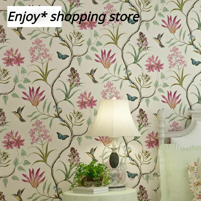 Wallpaper Bedroom Wall Covering Modern Vintage Pink Floral Wallpaper Blue Tropical Butterfly Birds Flower Wall Paper
Wallpaper Bedroom Wall Covering Modern Vintage Pink Floral Wallpaper Blue Tropical Butterfly Birds Flower Wall Paper