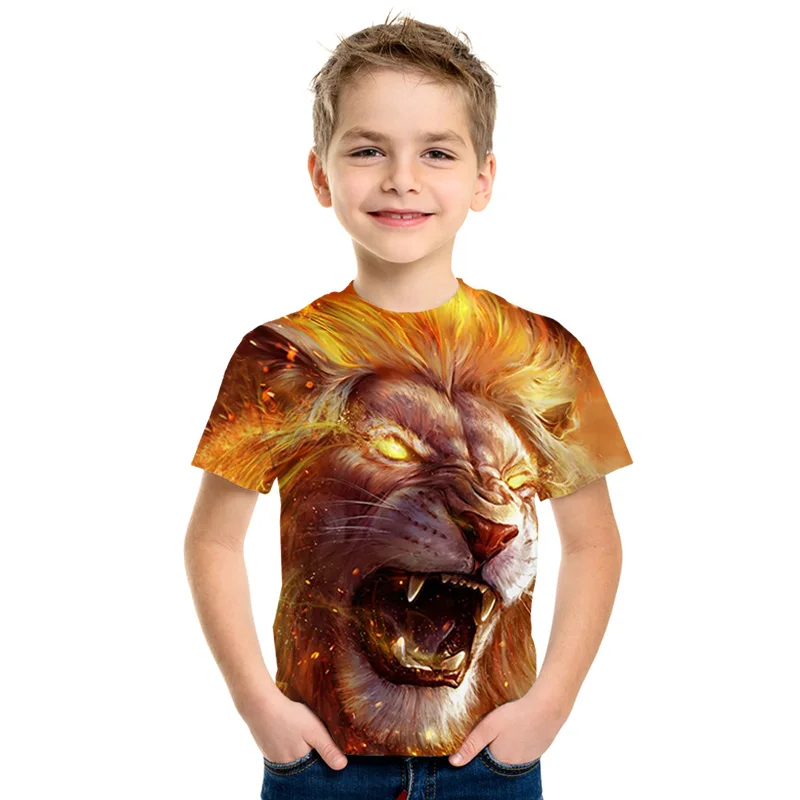 Summer 3D Printed Boys Or Girls T-shirt O-neck Short Sleeve 3D Printed Animal Lion 3D Printed T-shirt Children T-shirt For Kids
Summer 3D Printed Boys Or Girls T-shirt O-neck Short Sleeve 3D Printed Animal Lion 3D Printed T-shirt Children T-shirt For Kids
