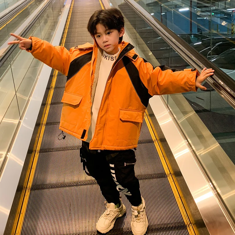 Loose Patchwork Parkas Baby Big Boys Winter 2020 Hooded Coats Clothing Kids Fleece Long Sleeve Padded Children Outerwear Jackets 
Loose Patchwork Parkas Baby Big Boys Winter 2020 Hooded Coats Clothing Kids Fleece Long Sleeve Padded Children Outerwear Jackets