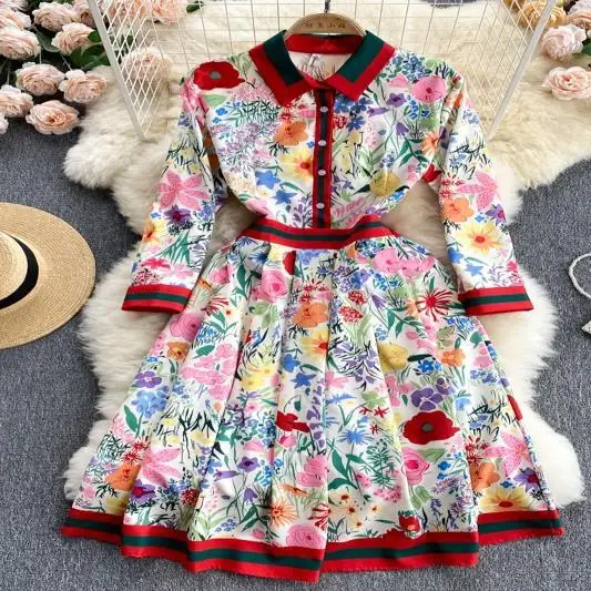 Women's Vintage Long Sleeve Shirt Dress Ladies Summer Autumn Streetwear Elegant Single Breasted Long Dress Ladies Floral Vestido
Women's Vintage Long Sleeve Shirt Dress Ladies Summer Autumn Streetwear Elegant Single Breasted Long Dress Ladies Floral Vestido