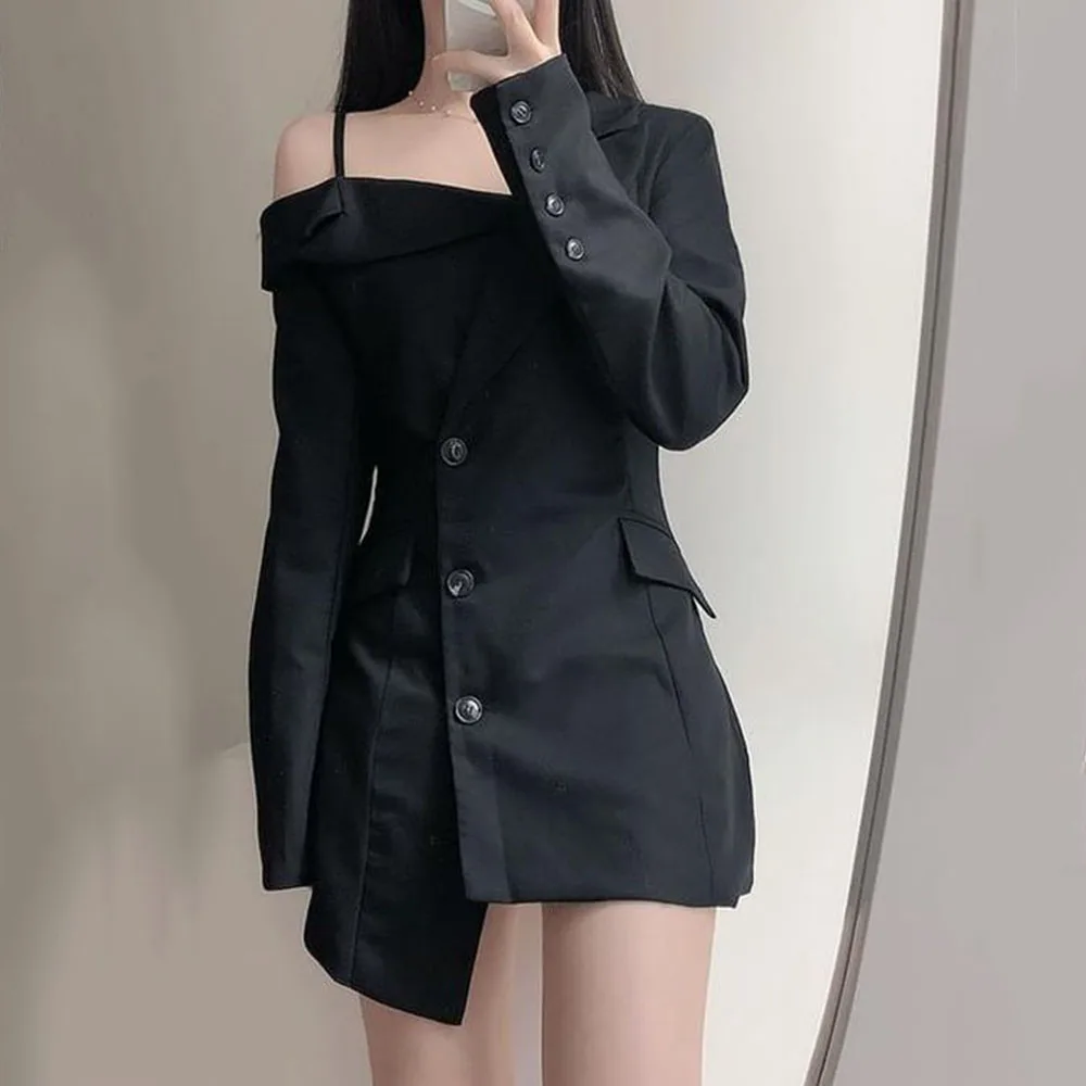 Women's Autumn New Dress Casual Simple Fashion Commuter Style Solid Color Lapel Asymmetrical Slim Fit Bag Hip Slim Mini Dresses
Women's Autumn New Dress Casual Simple Fashion Commuter Style Solid Color Lapel Asymmetrical Slim Fit Bag Hip Slim Mini Dresses