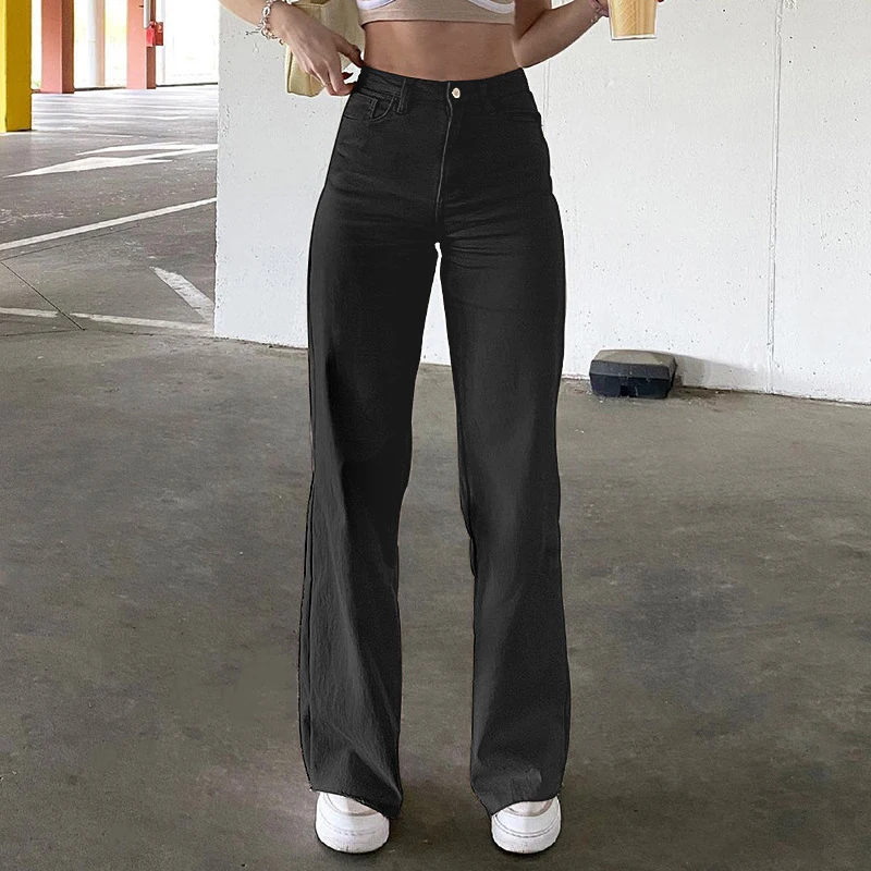 Low Waist Straight Pants Women Casual Trousers Wide Leg Pants Solid Slim Trousers Women Stretch Jeans Fashion Pantalones 2021
Low Waist Straight Pants Women Casual Trousers Wide Leg Pants Solid Slim Trousers Women Stretch Jeans Fashion Pantalones 2021